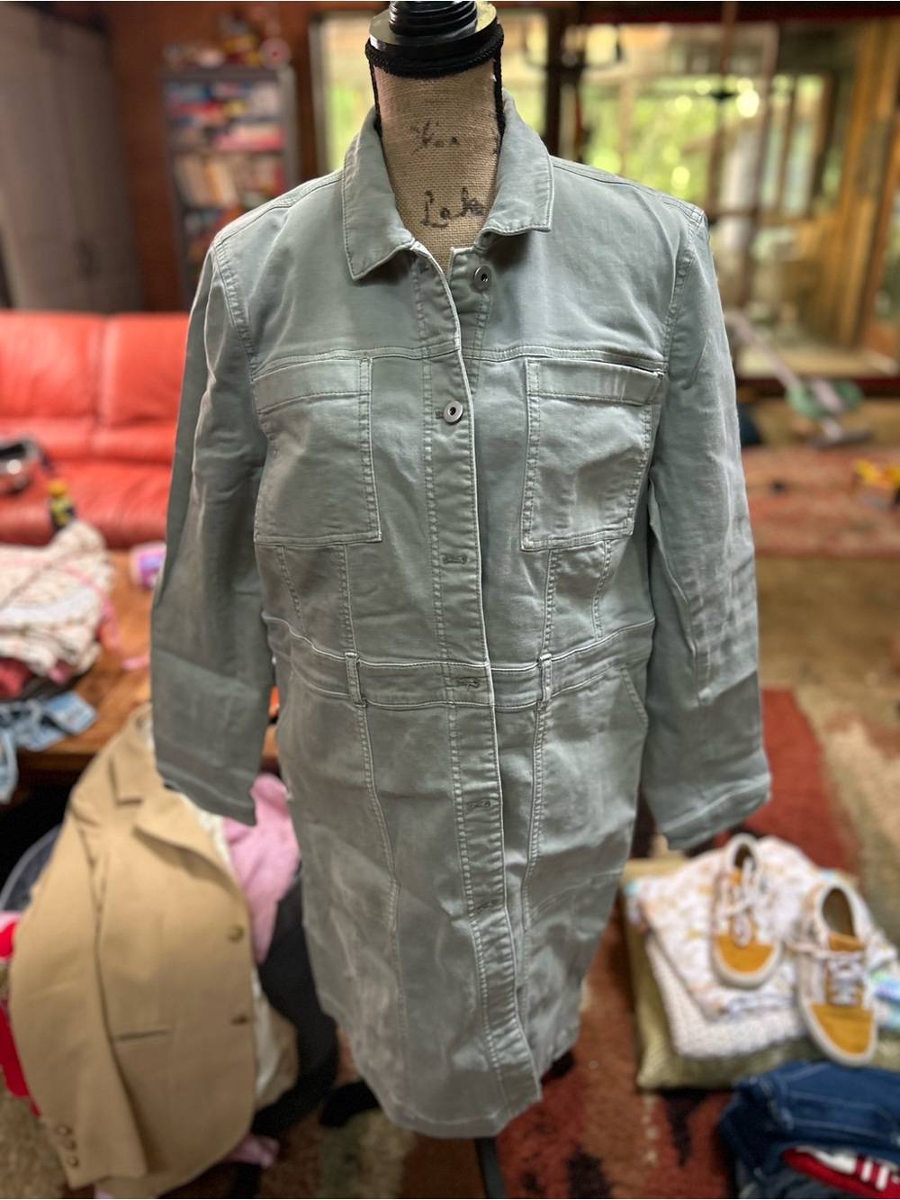 J. Jill Light Sage Green Utility Jacket
